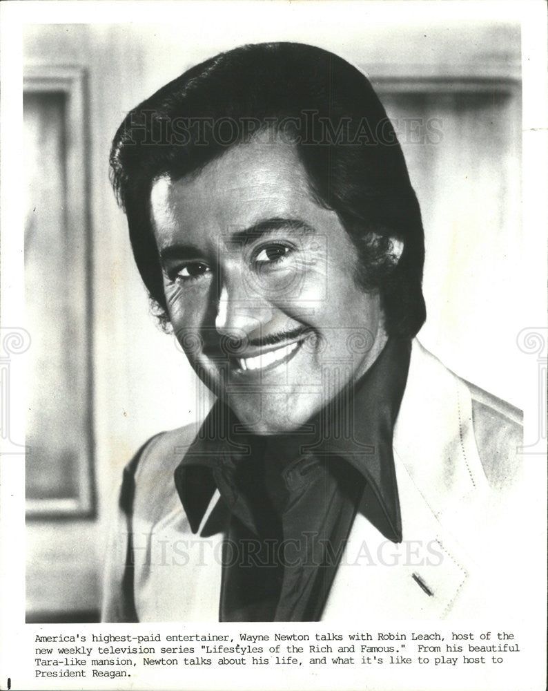 1985 Press Photo Wayne Newton Entertainer - Historic Images