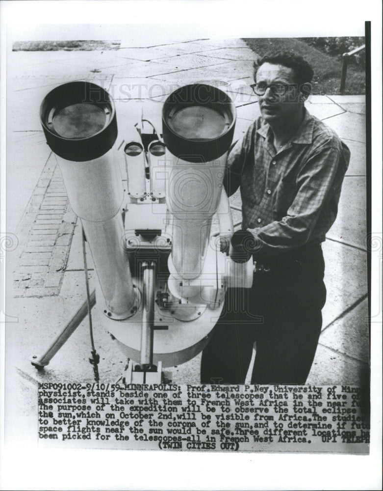 1959 Press Photo Prof Edward P Ney - Historic Images