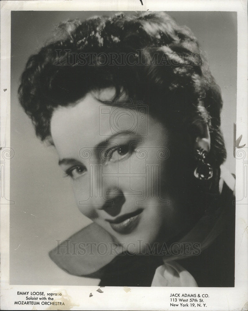 1956 Press Photo Emmy Loose Austrian Opera Singer - Historic Images