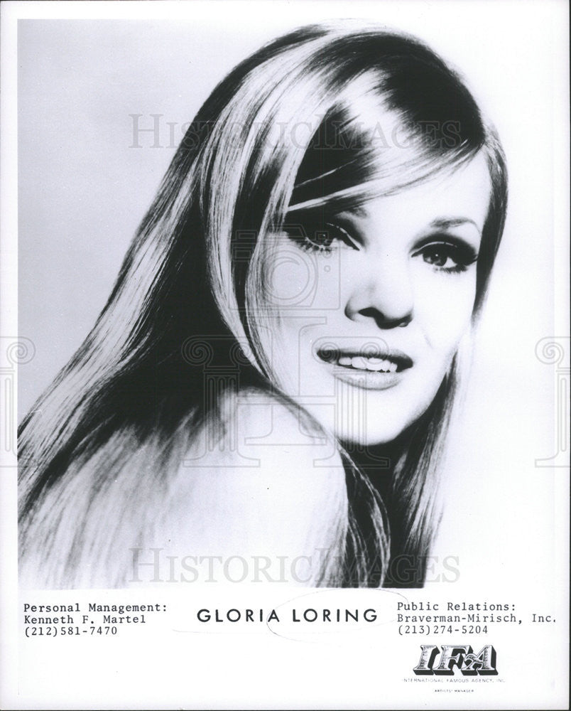 1969 Press Photo Gloria Loring American Singer Film Television Actress - Historic Images