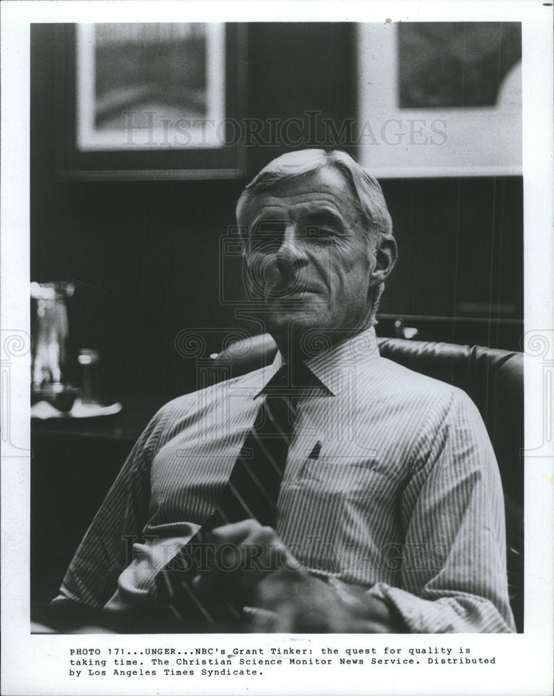 1985 Press Photo NBC&#39;s Grant tinker Los Angeles - Historic Images