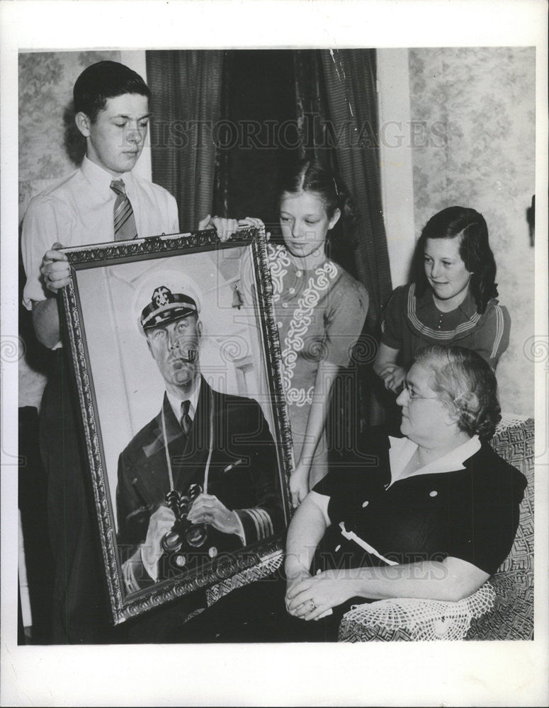 1941 Press Photo Edward Myers American Navy Force Captain Chicago Illinois - Historic Images
