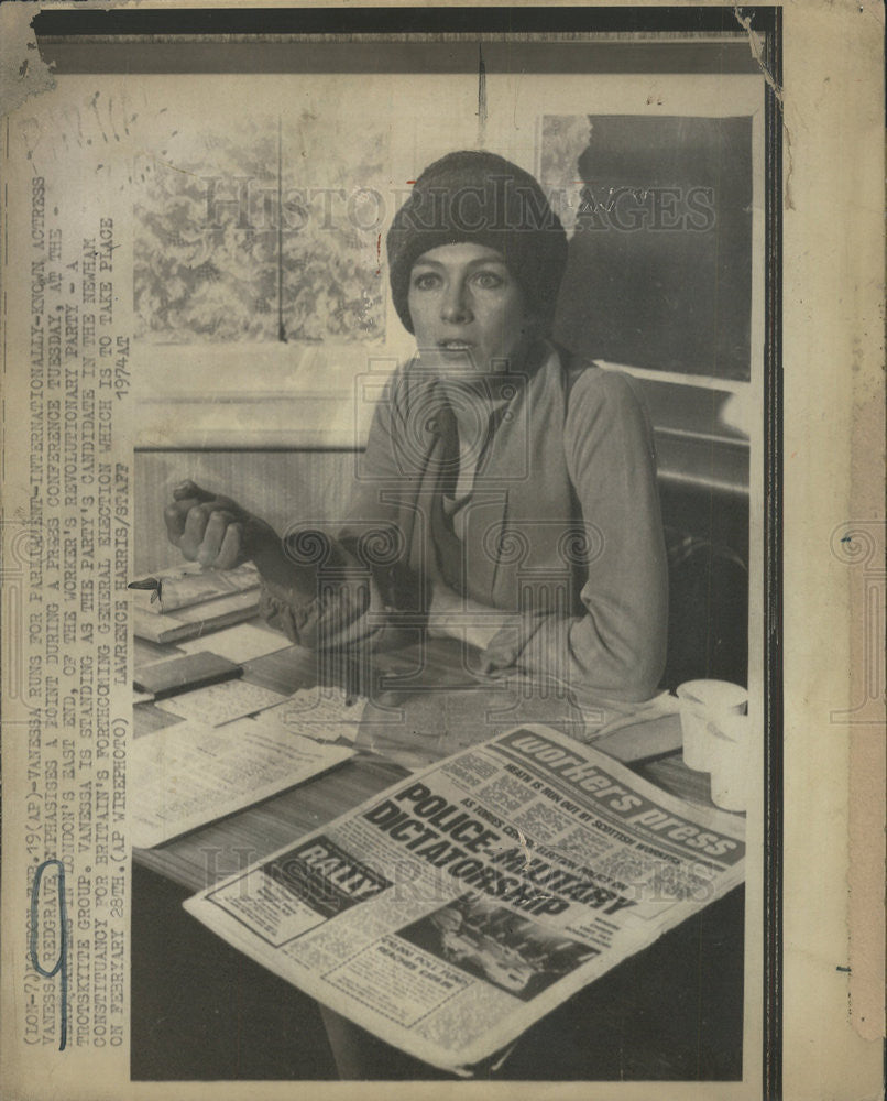 1974 Press Photo Actress Vanessa Redgrave - Historic Images