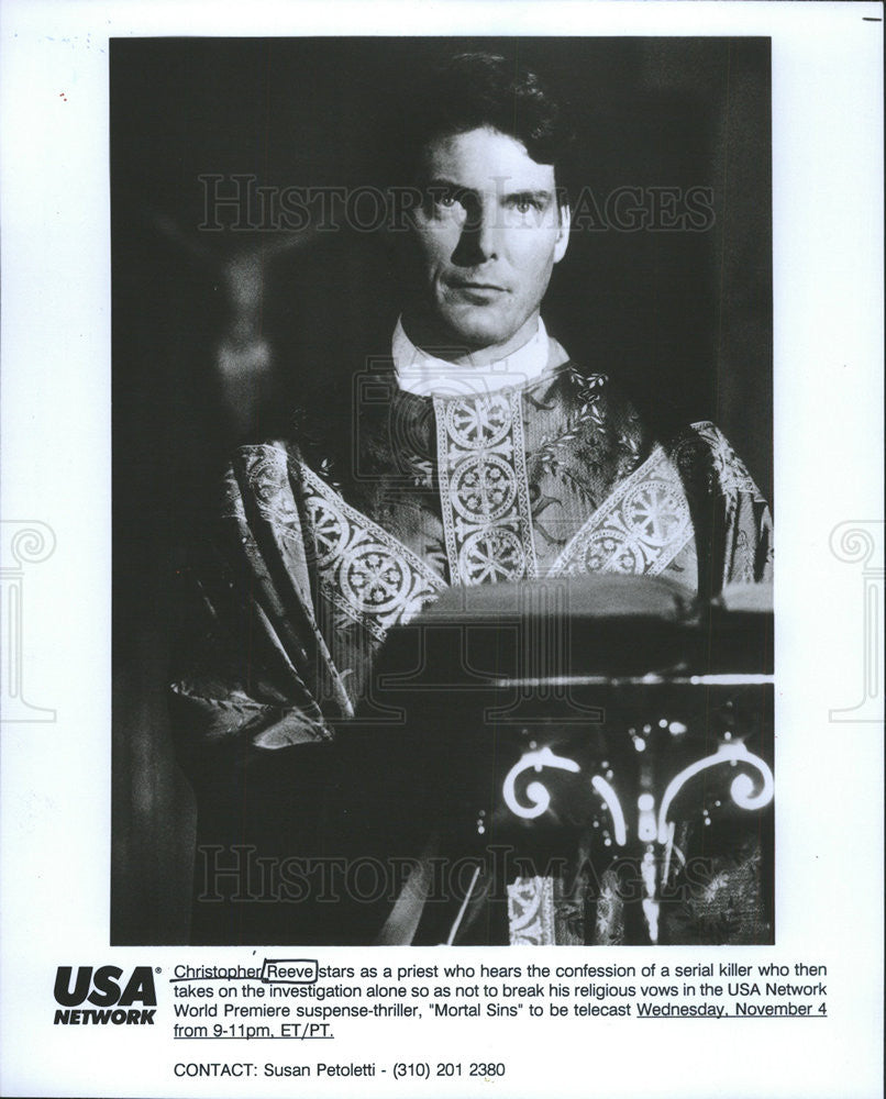 1992 Press Photo Christopher Reeve was an American Actor, Director and Activist. - Historic Images