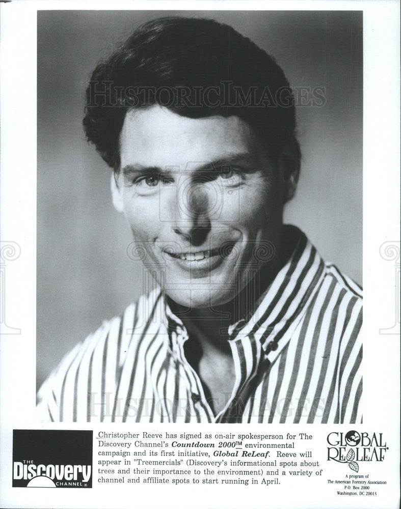 Press Photo Christopher Reeve in The Discovery Channel Countdown 2000 - Historic Images