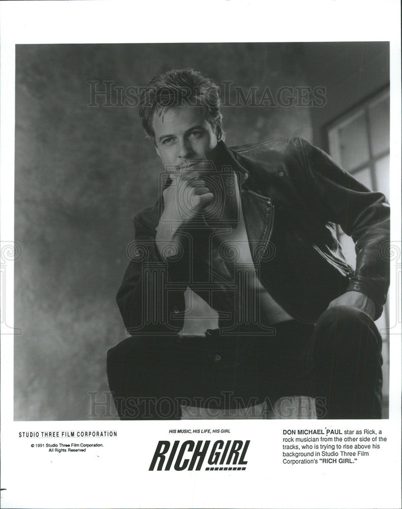 1991 Press Photo Don Michael Paul Rich Girl Actor - Historic Images