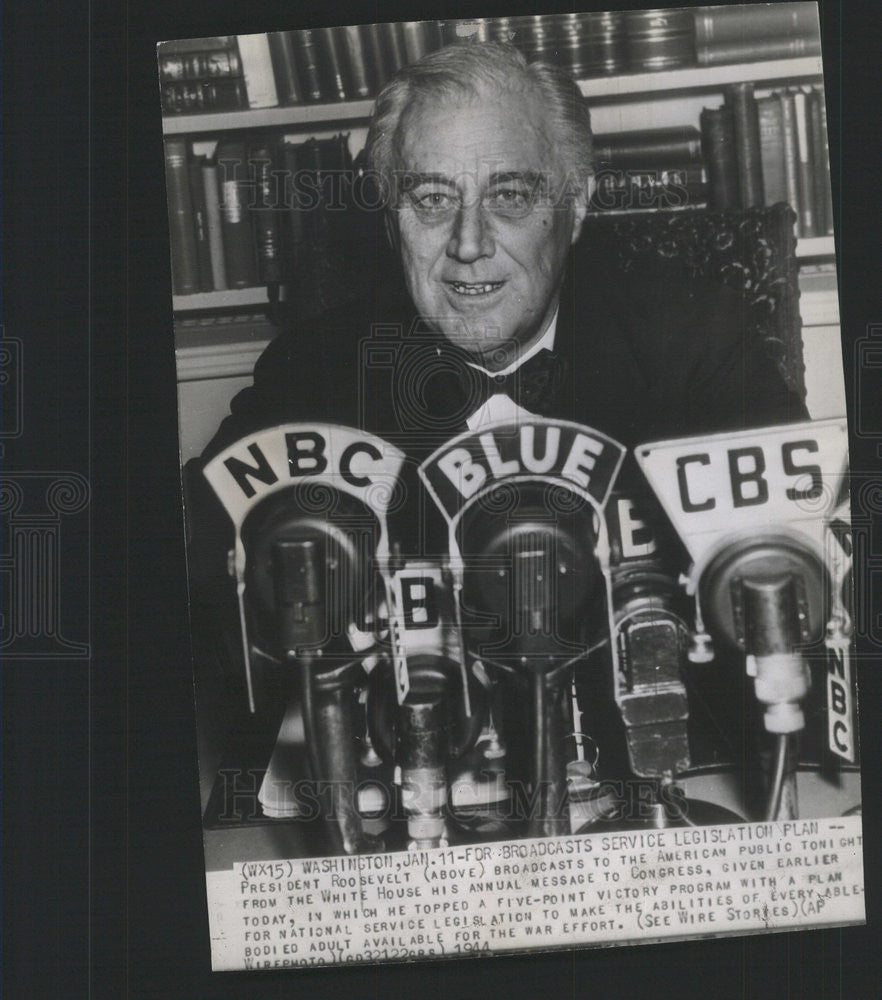 1944 Press Photo President Roosevelt&#39;s annual message to Congress - Historic Images