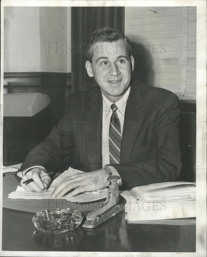 1956 Press Photo Raymond C. Muller American Attorney - Historic Images