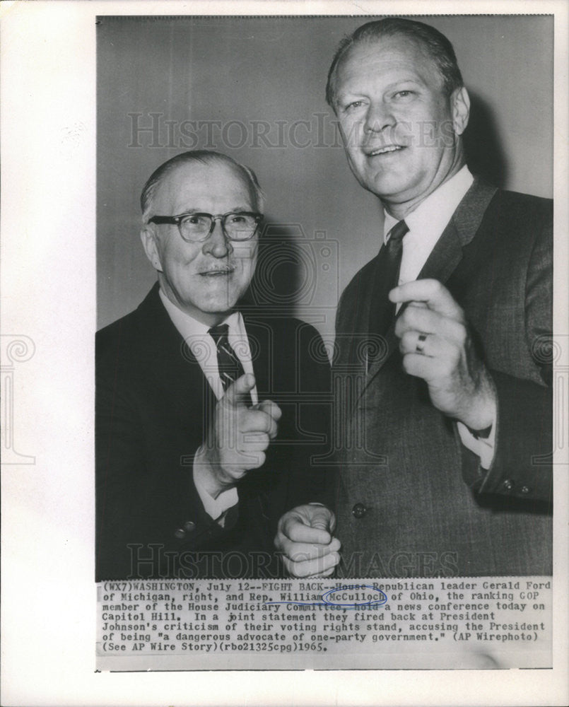 1965 Press Photo Rep William McCulloch,Gerald Ford - Historic Images