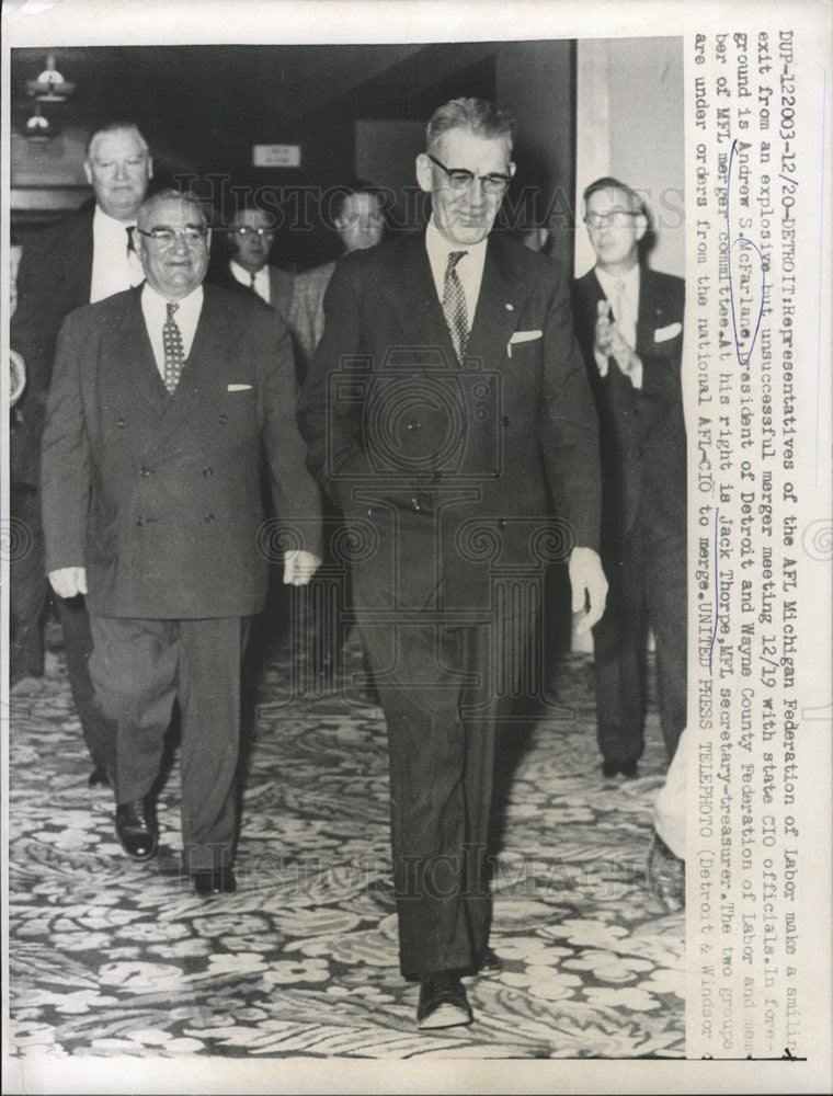 1957 Press Photo Andrew McFarland &amp; Jack Thorpe - Historic Images