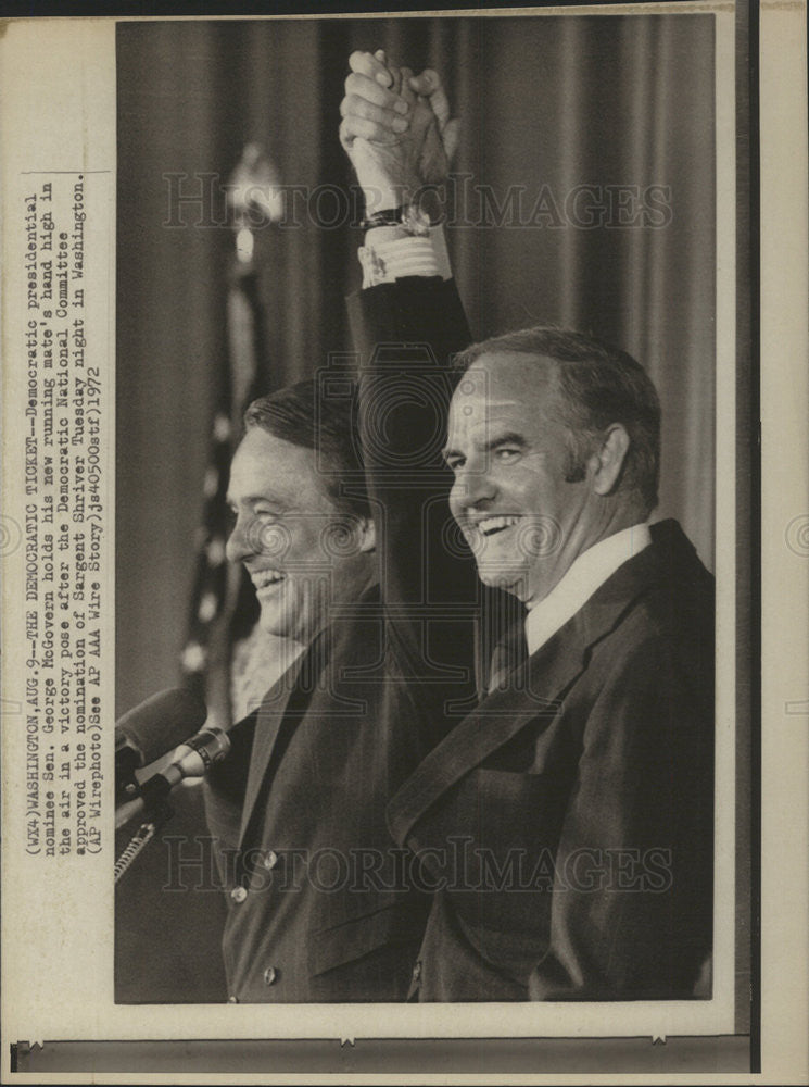 1972 Press Photo Democratic Convention Delegates Approve Sargent Shriver For VP - Historic Images