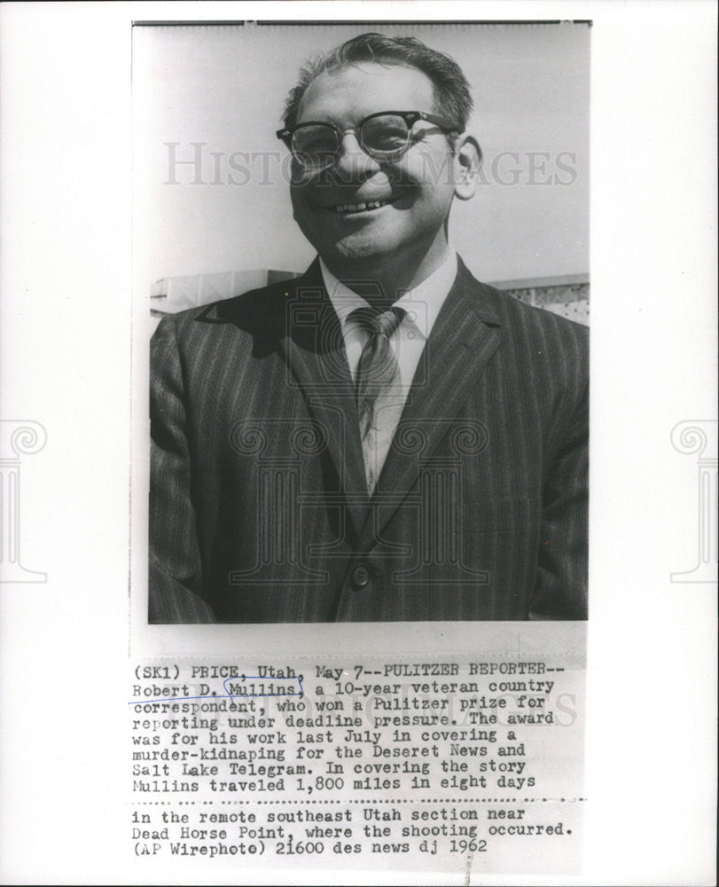 1962 Press Photo Robert D. Mullins American Newspaper Correspondent - Historic Images