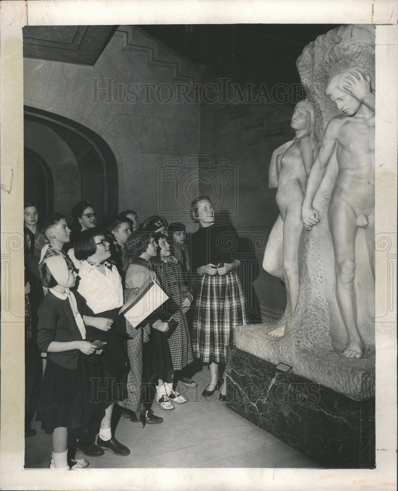 1954 Press Photo Ann Vail Lecturer Art Institute Latin School - Historic Images