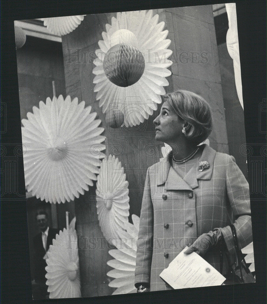 1966 Press Photo Mrs. Frederick McNally at Art Institute - Historic Images