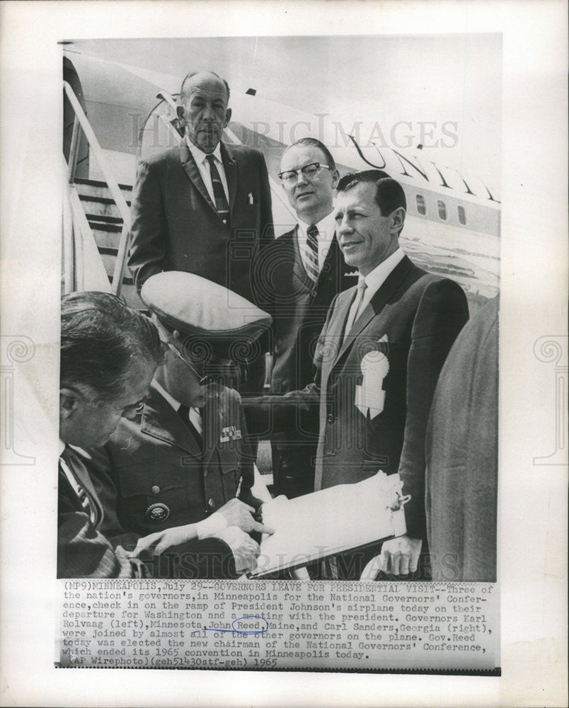 1965 Press Photo Governor Karl Rolvaag Minnesota John Reed Maine Sanders Georgia - Historic Images