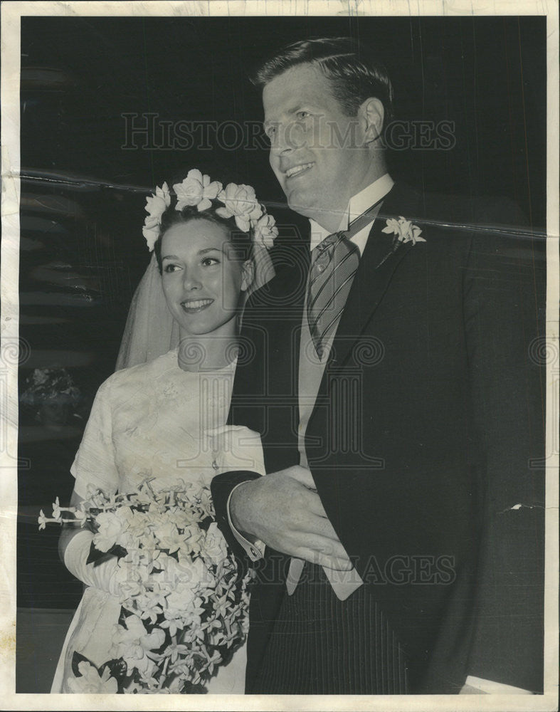 1963 Press Photo Mr Mrs Thomas McNeill Wedding Faith Hope Charity Church - Historic Images