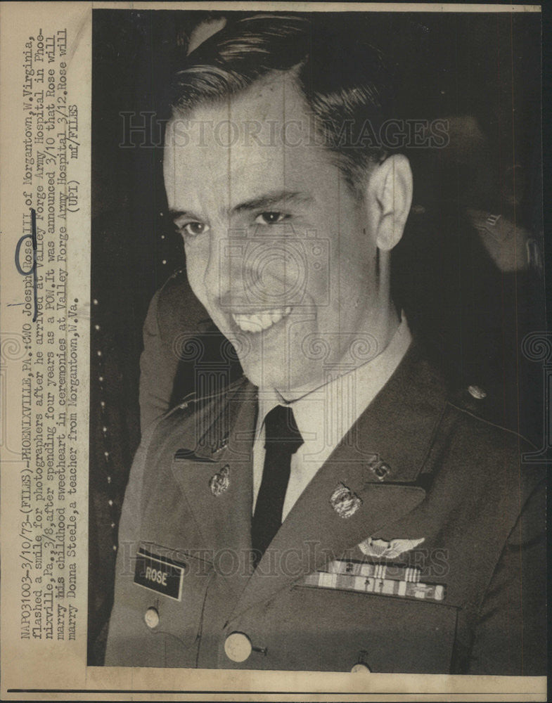 1973 Press Photo Joseph Rose III after spending 4 years as a POW - Historic Images