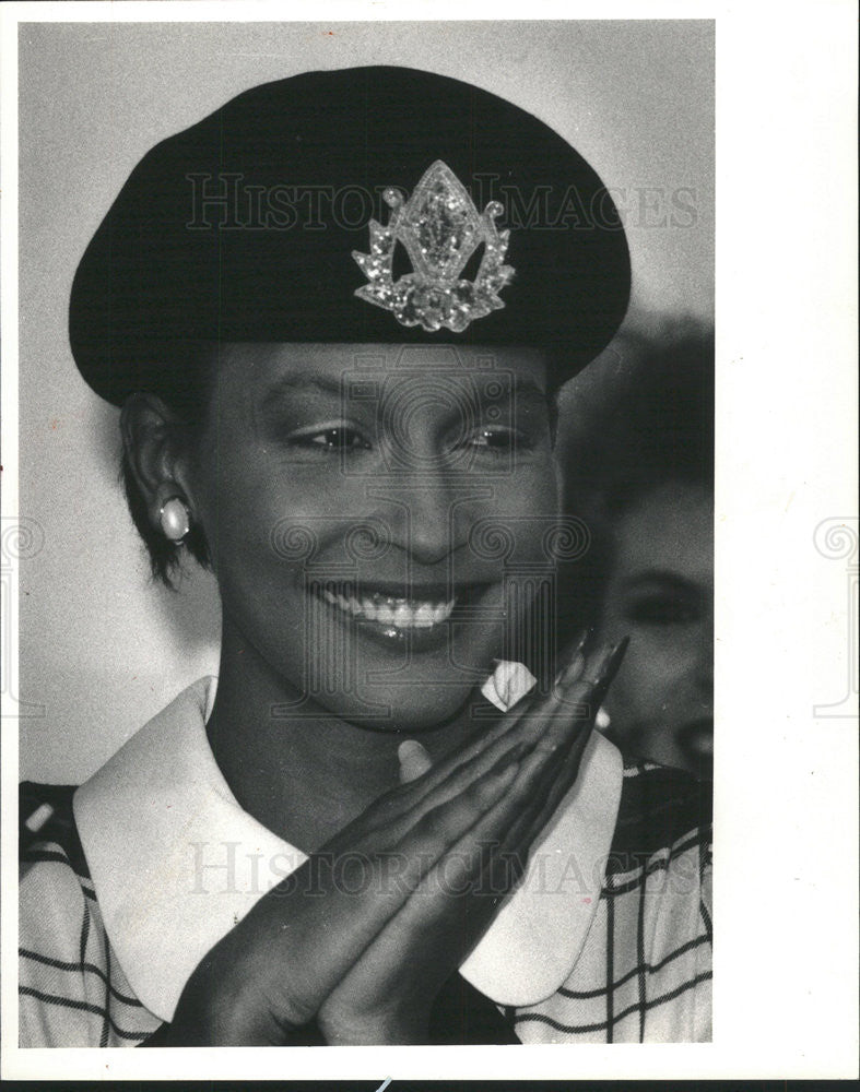 1985 Press Photo Lydia McGee won &quot;Face of the &#39;80&#39;s&quot; Contest - Historic Images