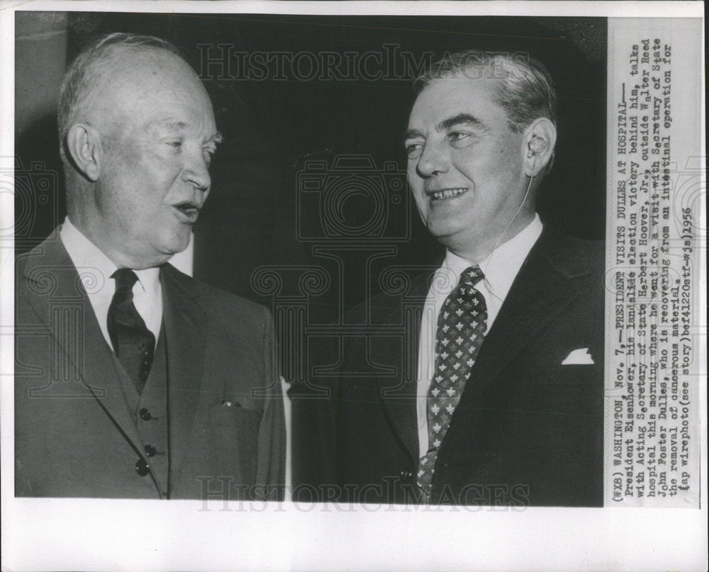 1956 Press Photo President Eisenhower acting Secretary State Herbert Hoover Jr. - Historic Images