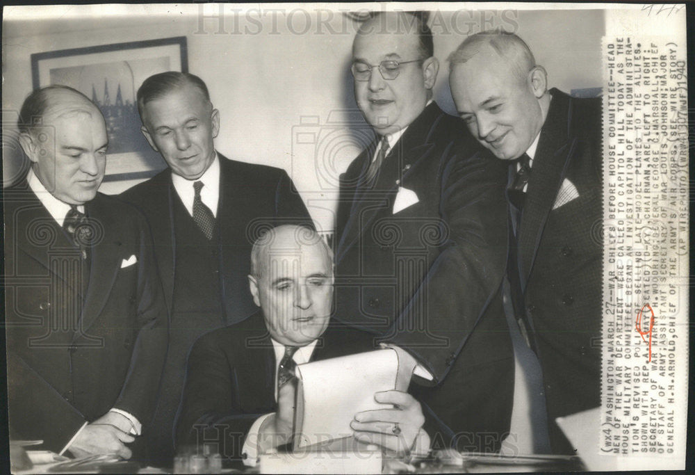 1940 Press Photo Rep. A. May, H. Woodring, Gen. G. Marshall, L. Johnson - Historic Images