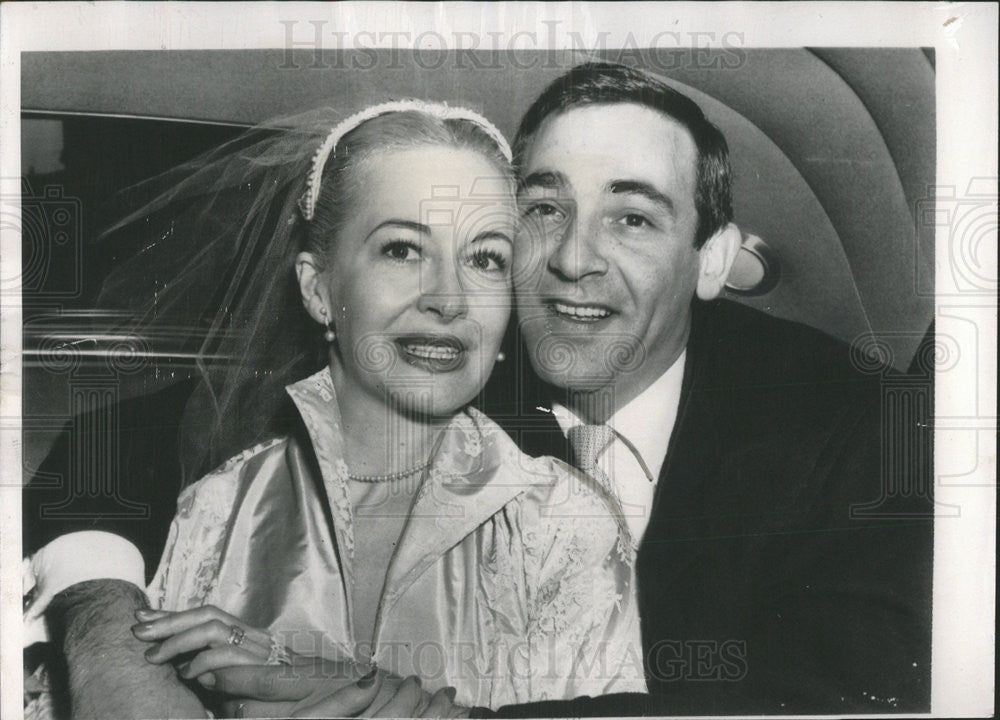 1954 Press Photo Jerry Davis, bride singer Marilyn Maxwell - Historic Images