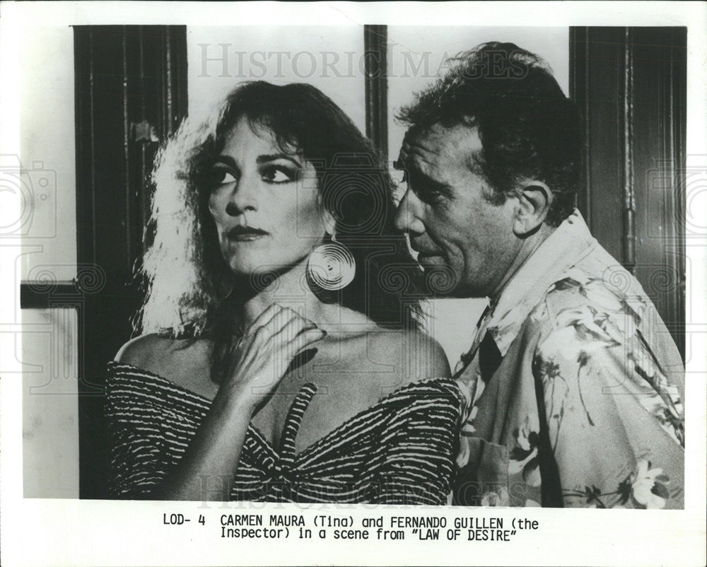 1987 Press Photo Carmen Maura and Fernando Guillen &quot;Law of Desire&quot; - Historic Images