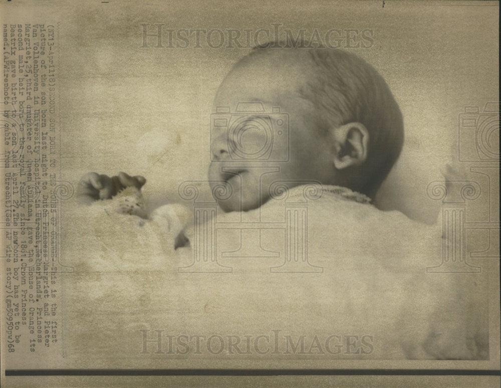 1968 Press Photo picture son born Dutch Princess Margriet Pieter Van Vollenhoven - Historic Images