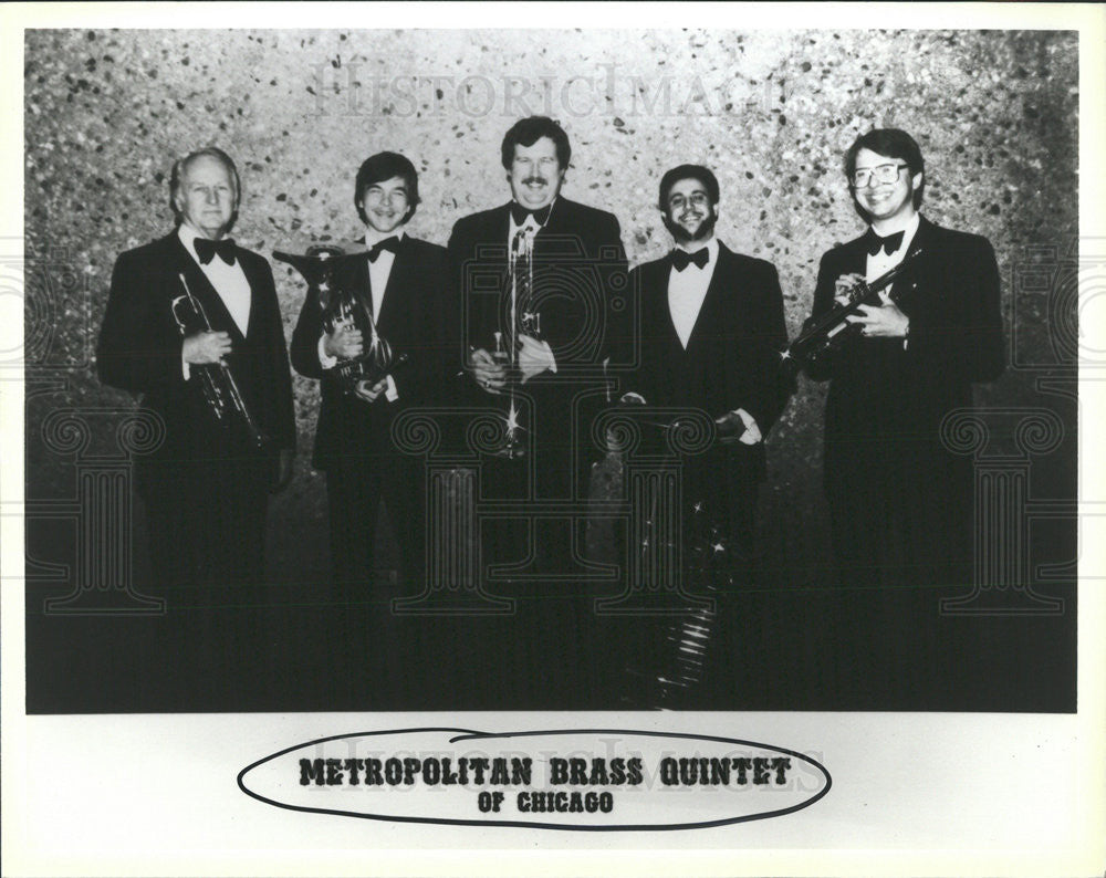 1985 Press Photo Metropolitan Brass Quintet of Chicago promotional photo - Historic Images