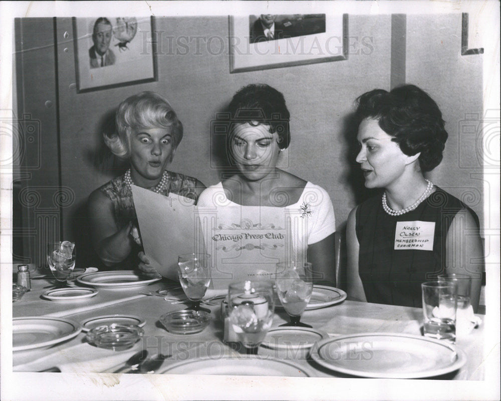 1962 Press Photo Chicago Press Club Fiedler Mathison Olsen - Historic Images