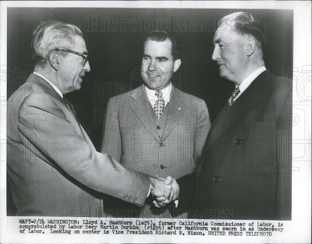 1953 Press Photo Llyod A. Mashburn Former California Commissioner of Labor - Historic Images