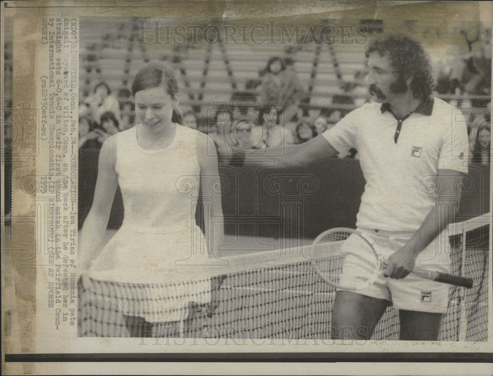 1975 Press Photo Ion Tiriac &amp; Abigail Maynard International Tennis Championships - Historic Images