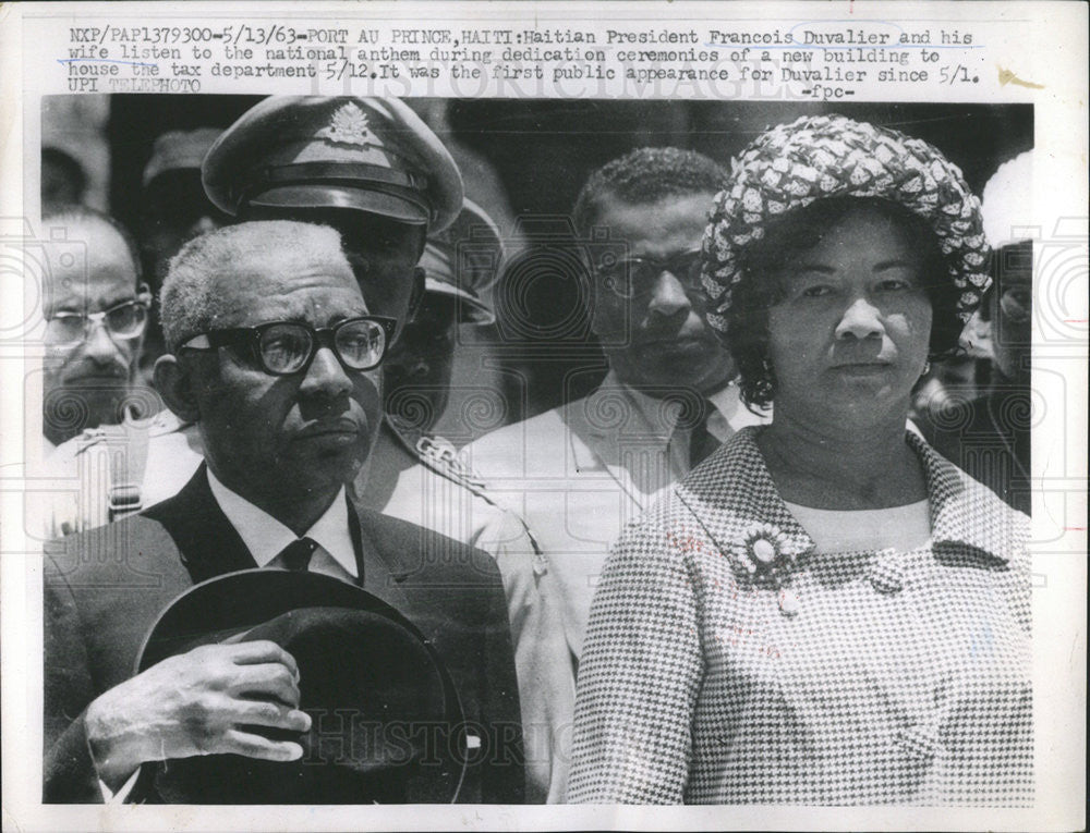 1963 Press Photo President Francois Duvalier Haiti Dedication Tax Department - Historic Images