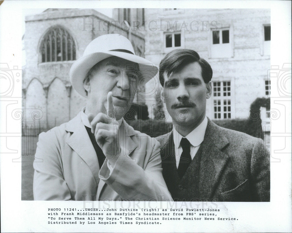 Press Photo Frank Middlemass and John Duttine - Historic Images