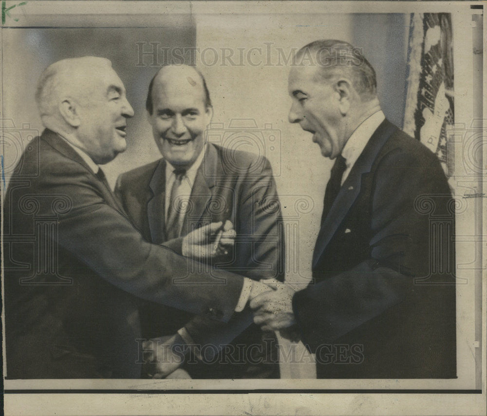 1966 Press Photo President Johnson Sen. Sam J. Ervin Attorney General Nicholas - Historic Images