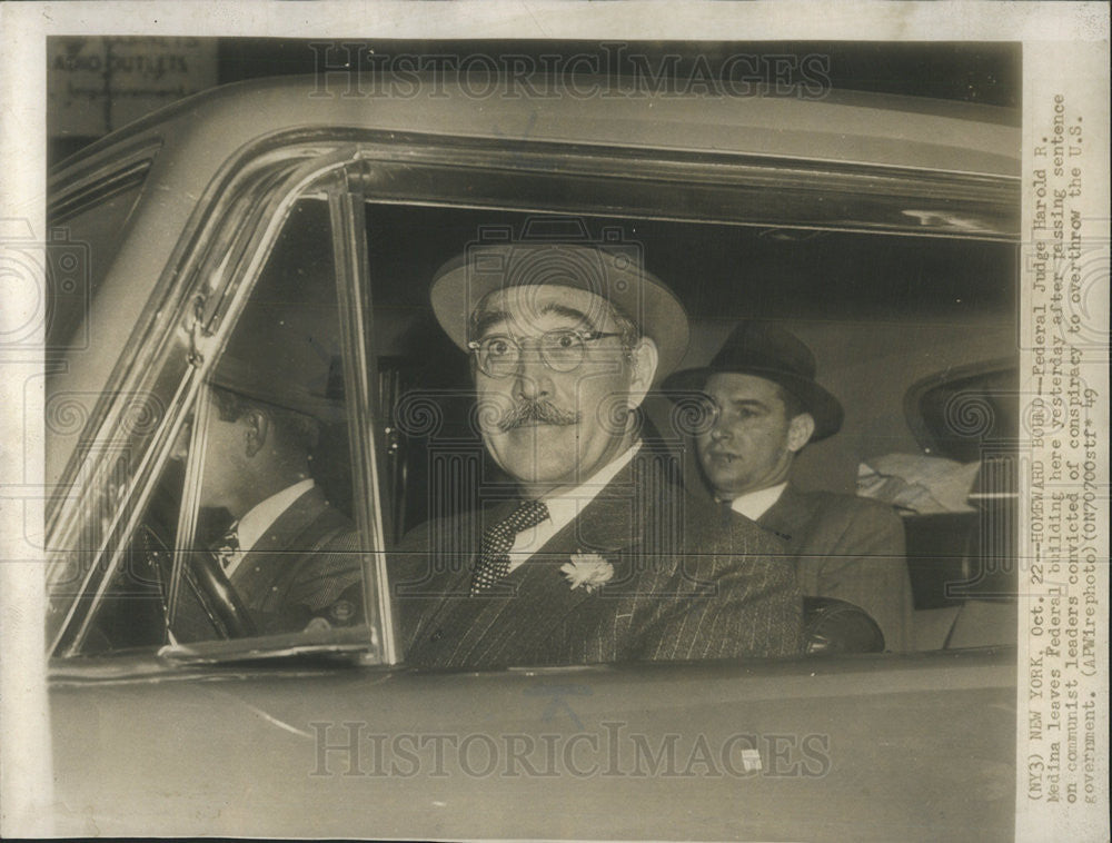 1949 Press Photo Federal Judge Harold Medina - Historic Images