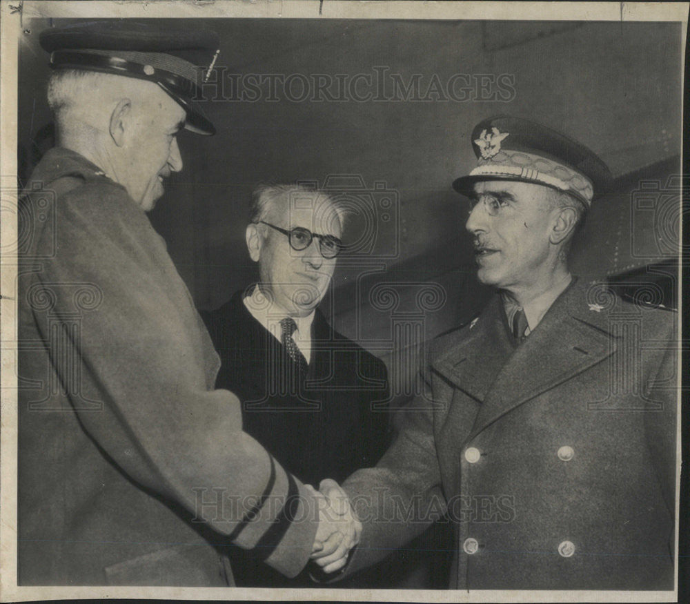 1948 Press Photo General Omar Bradley U.S. Army General Efisio Marras Italian - Historic Images