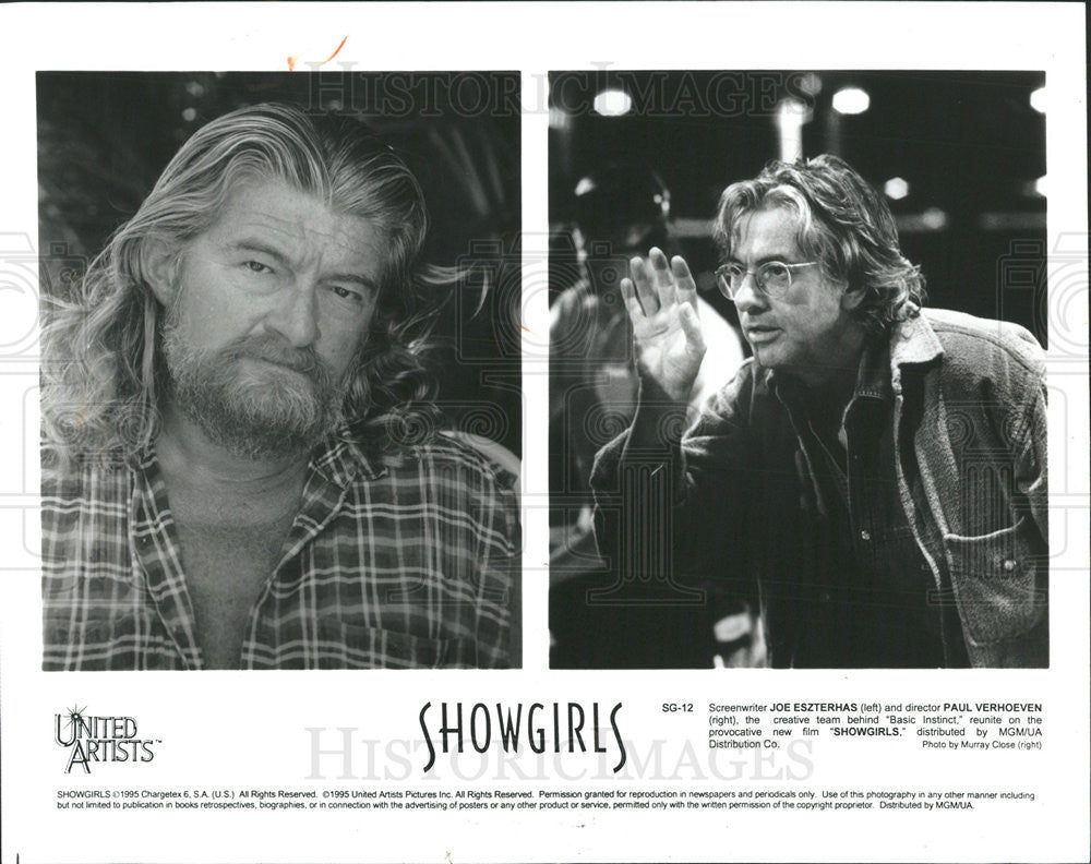 1995 Press Photo screenwriter Joe Eszterhas director Paul Verhoeven Showgirls - Historic Images