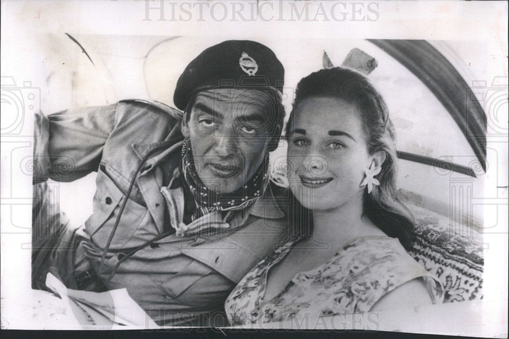 1957 Press Photo Victor Mature American Film Television Actor &amp; Wife Joy Urwick - Historic Images