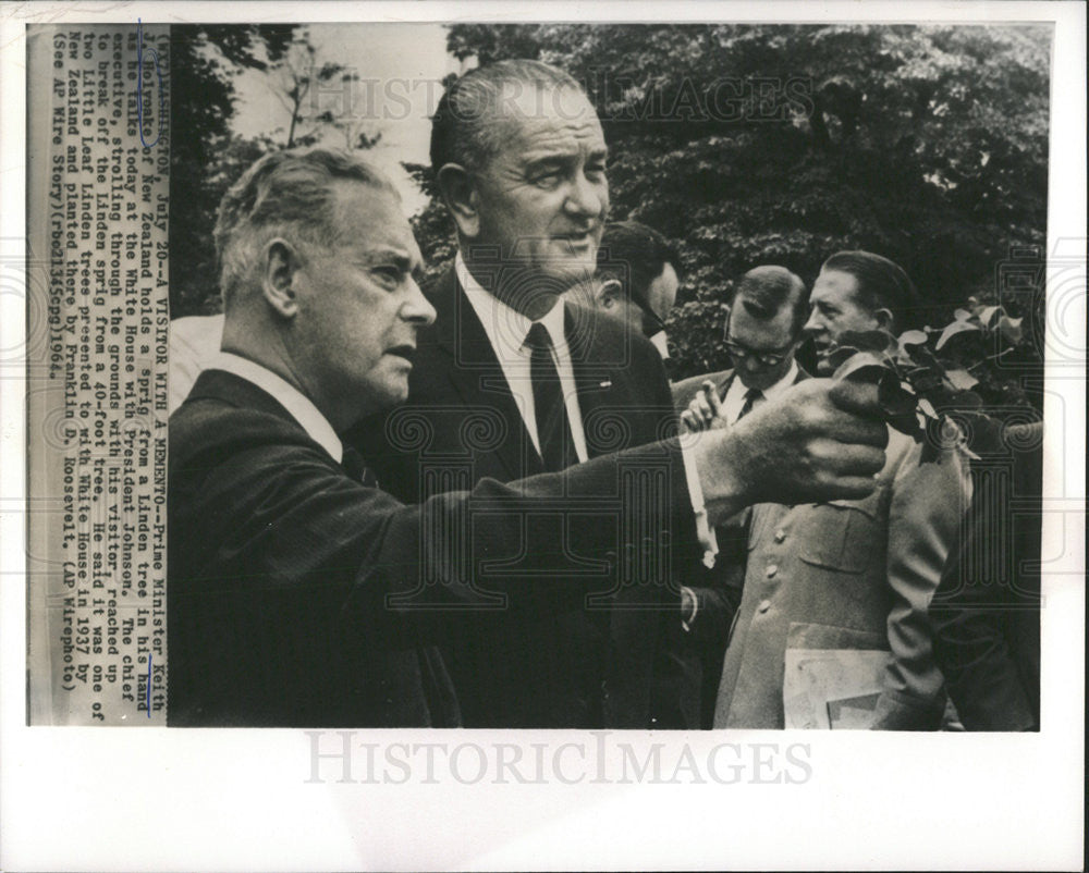 1964 Press Photo New Zealand Politician Prime Minister Keith J. Holyoake - Historic Images