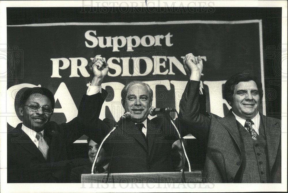 1980 Press Photo Illinois Democratic Primary Strauss Burris Cosentino - Historic Images