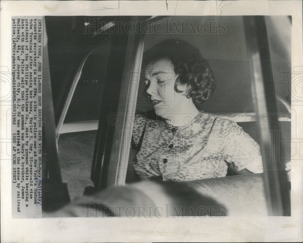 1962 Press Photo Mary Mullcoly Taylor Gay Philips Petroleum Co. Shooting - Historic Images