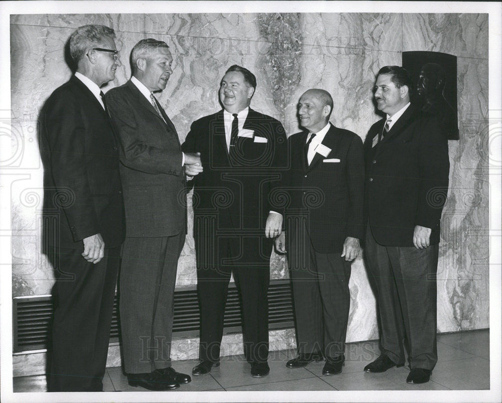 PRESS PHOTO MAYOR ROBERT MCGRAW BLOOMINGTON MAYOR GEORGE GEORGE L. MAYOR CLAYTON - Historic Images