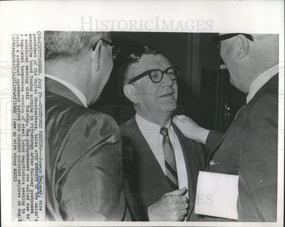 1968 Press Photo Joseph Maloney United Steelworkers Vice President - Historic Images