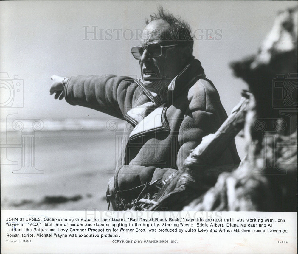 1974 Press Photo John Sturges Oscar Winning Director Bad Day Black Rock - Historic Images