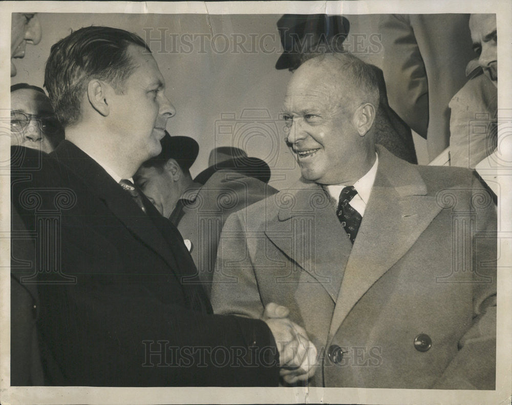 Press Photo Dwight D. Eisenhower &amp; William Stratton - Historic Images