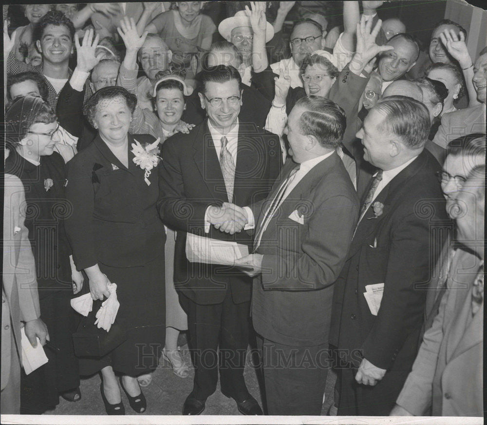 1953 Press Photo Miss Alice Ropa Mrs. Nell Ropa Joseph F. Ropa Richard Daley - Historic Images