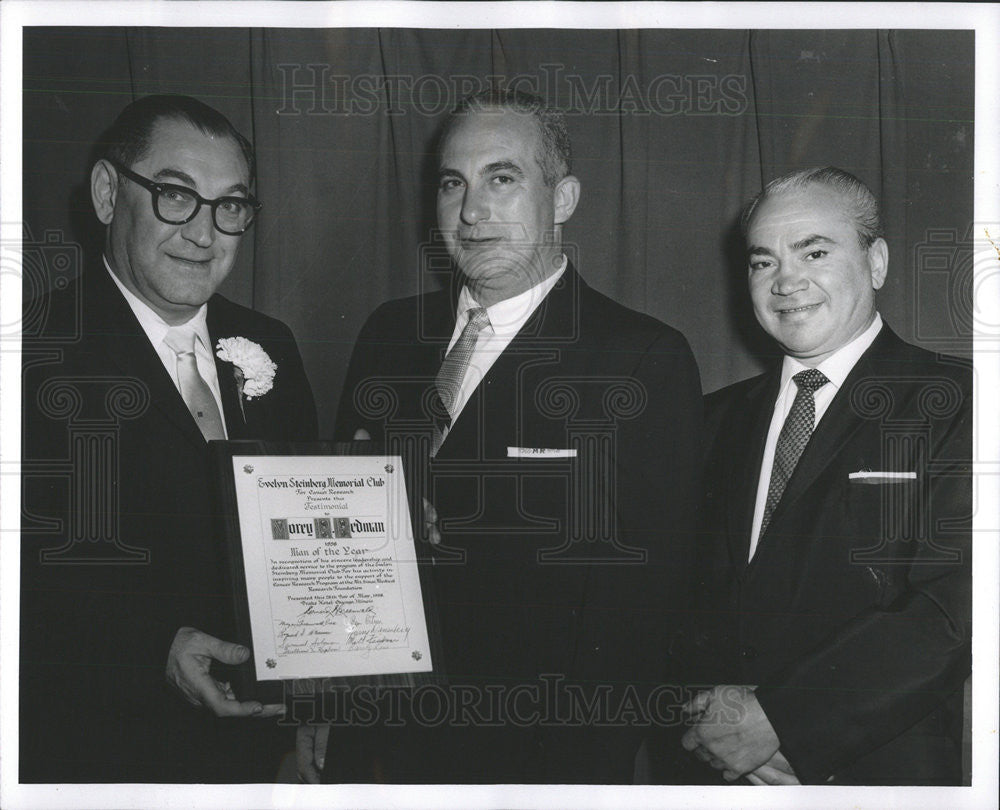 1958 Press Photo Meyer Greenwald Morey Redman Barney Ross Memorial Club - Historic Images