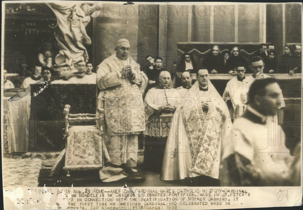 1938 Press Photo George Mundelein American Cardinal Chicago Archbishop - Historic Images