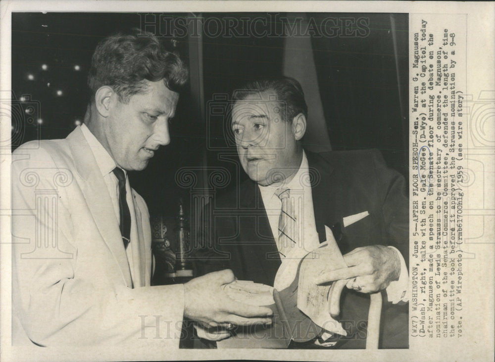 1959 Press Photo United States Wyoming Politician Senator Gale McGee - Historic Images