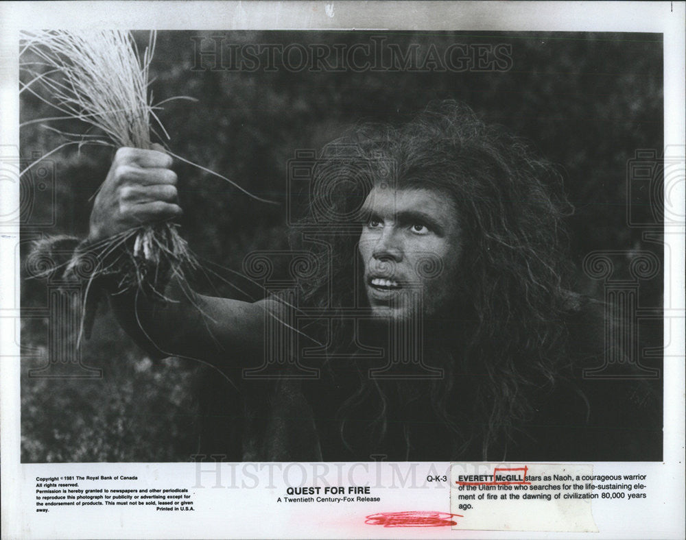 1982 Press Photo Everett McGill American Actor Stars As Naoh In Quest For Fire - Historic Images